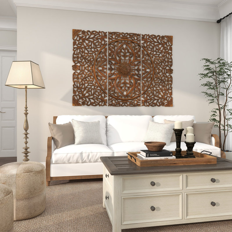 Bungalow Rose 3 Piece Brown Wood Wall Decor Set & Reviews Wayfair